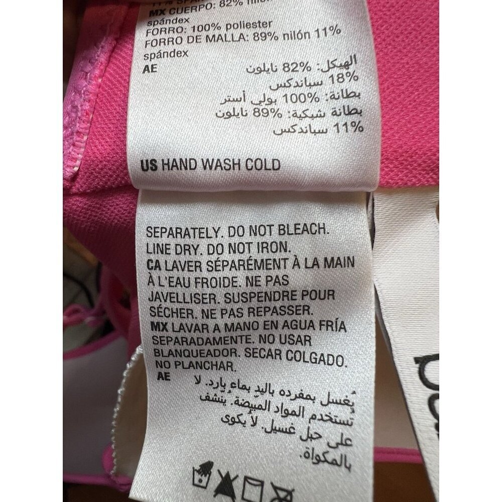 Bar III Women's Draped Monokini Swimsuit Size Small Pink Push-Up Cups Adjustable - Picture 8 of 8